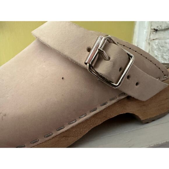 Mia Alma Classic Clogs Wooden Platform Oatmeal Leather sz 36 - Picture 9 of 16